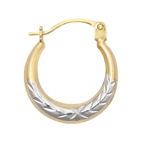 9ct Yellow & White Baby Creole Earring
