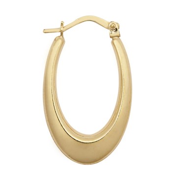 9ct Yellow Oval Shaped Creole Earring