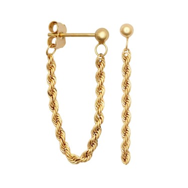 9ct Yellow Rope Earring