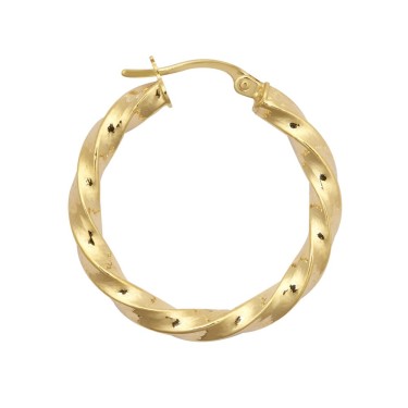 9ct Yellow Polished Slight Twist Hoop Earring