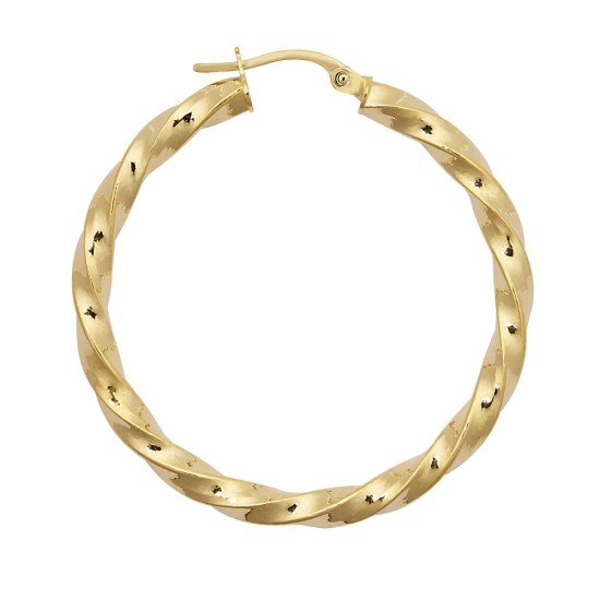 9ct Yellow Polished Slight Twist Hoop Earring