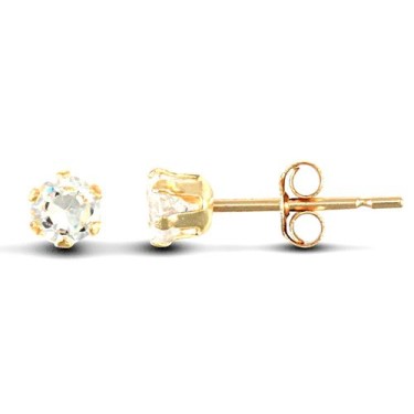 9ct Yellow Gold CZ Claw Set Studs