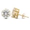 9ct Yellow Gold Claw Set Cubic Zirconia Studs