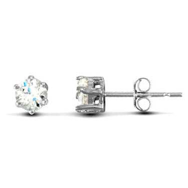 9ct White Gold Claw Set Cubic Zirconia Studs