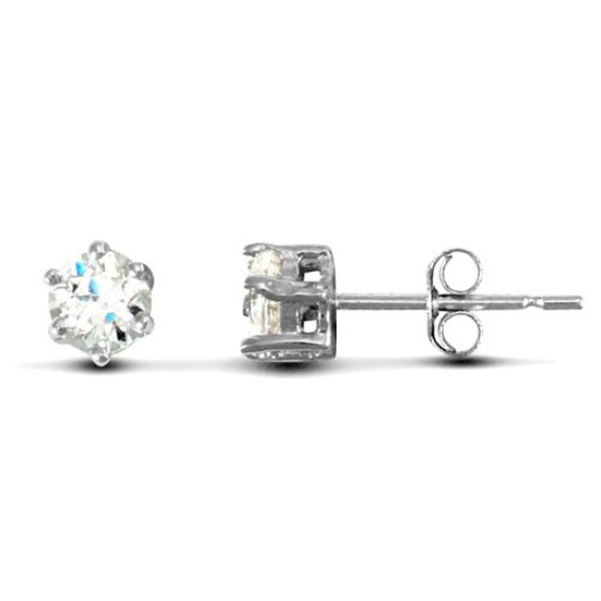 9ct White Gold Claw Set Cubic Zirconia Studs