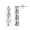 9ct White Gold3 Stone Gold Cubic Zirconia Drop Stud Earrings