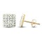 9ct Yellow Gold Crystal Square Stud Earrings