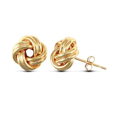 9ct Yellow Gold Knot Stud Earrings