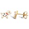 9ct Yellow Enamelled Dog Stud Earring