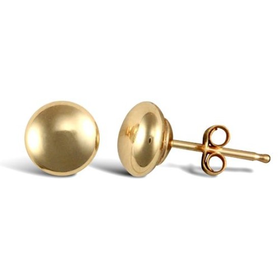 9ct Yellow Gold Domed Ball Stud Earrings