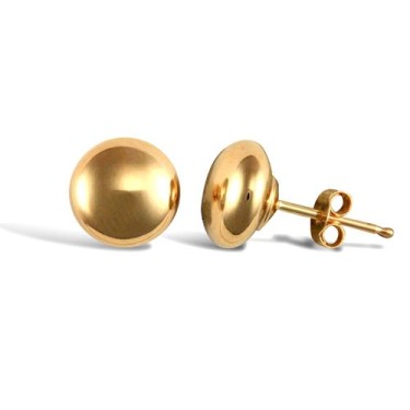 9ct Yellow Gold Domed Ball Stud Earrings