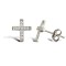 9ct White Gold Cross Stud Earrings