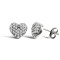9ct White Gold Domed Heart Stud Earrings