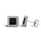 9ct White Gold Square Cubic Zirconia Stud Earrings