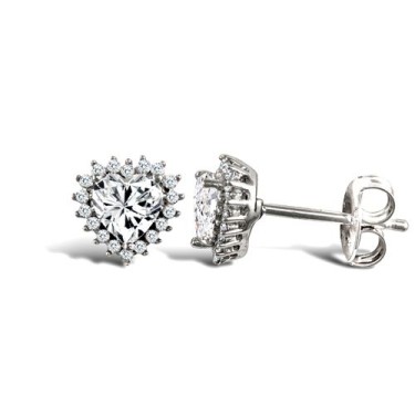 9ct White Gold Cubic Zirconia Stud Earrings