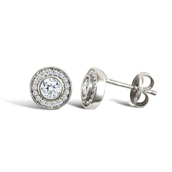 9ct White Gold Cubic Zirconia Stud Earrings