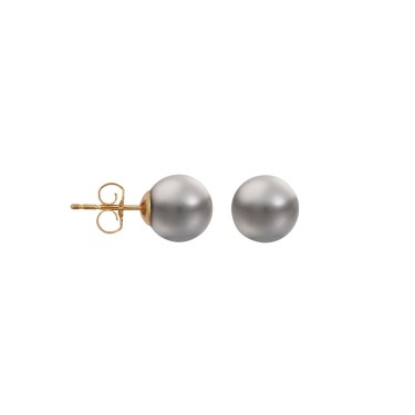 Grey Cultured Pearl Stud Earrings