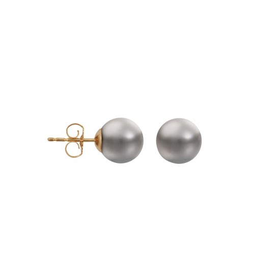 Grey Cultured Pearl Stud Earrings