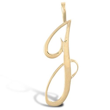 9ct Yellow Gold Polished Script Initial Pendant