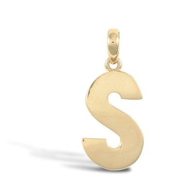9ct Yellow Gold Plain Initial Pendant