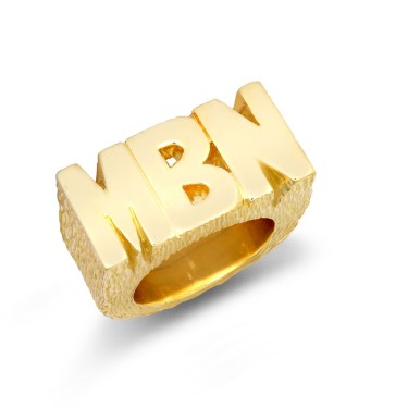 9ct Yellow Gold Initial Blank Ring