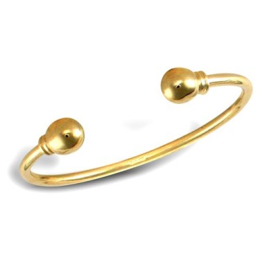 9ct Yellow Gold Childrens / baby Solid Torque Bangle