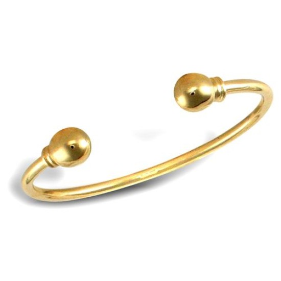 9ct Yellow Gold Childrens / baby Solid Torque Bangle
