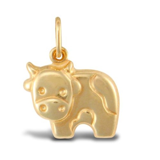9ct Yellow Gold Cow Charm