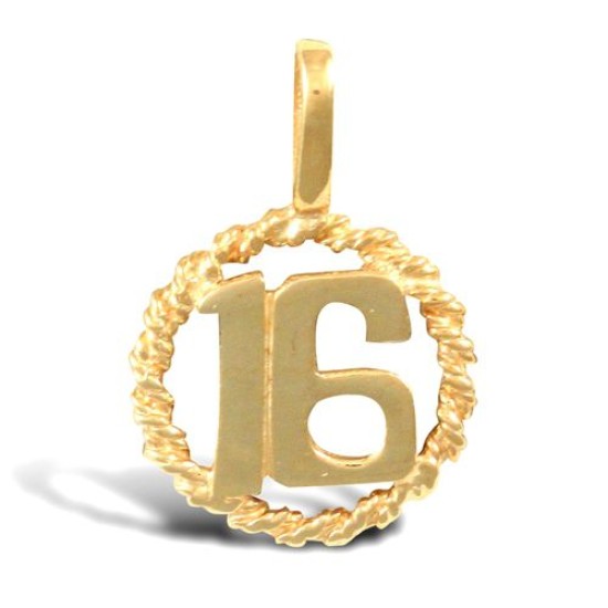 9ct Yellow Gold 16 Rope Pendant