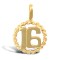 9ct Yellow Gold 16 Rope Pendant