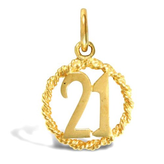 9ct Yellow Gold 21 Rope Pendant