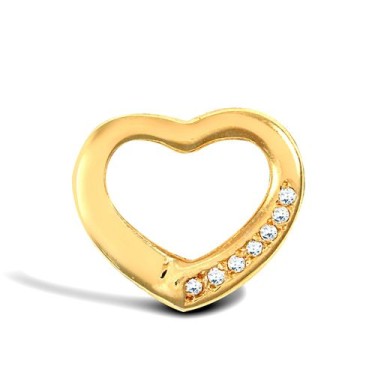 9ct Yellow Gold Cubic Zirconia Heart Pendant