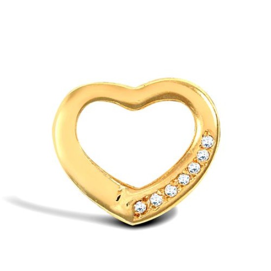 9ct Yellow Gold Cubic Zirconia Heart Pendant