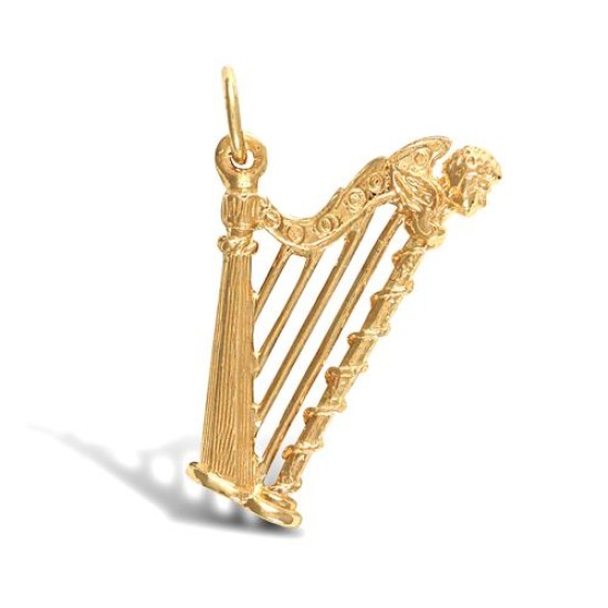 9ct Yellow Gold Harp Pendant