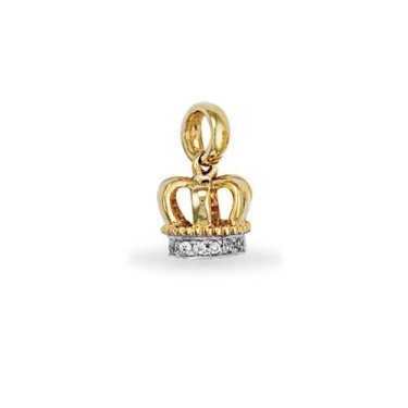 9ct Yellow Gold Cubic Zirconia Crown Pendant