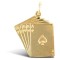 9ct Yellow Gold Solid Playing Card Pendant