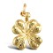 9ct Yellow Gold Solid Four Leaf Clover Pendant