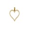 9ct Yellow Gold White Round Brilliant Cubic Zirconia Outline Love Heart Charm Pendant