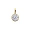 9ct Yellow Gold White Round Brilliant Cubic Zirconia Donut Solitaire Charm Pendant