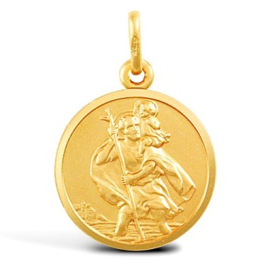 9ct Yellow Gold St Christopher Pendant