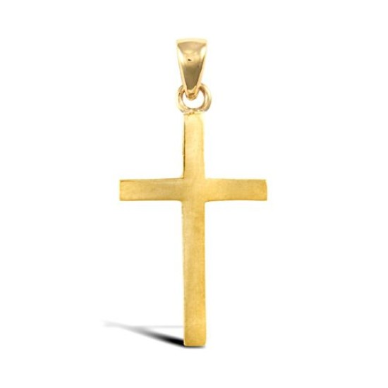 9ct Yellow Gold Plain Solid Cross