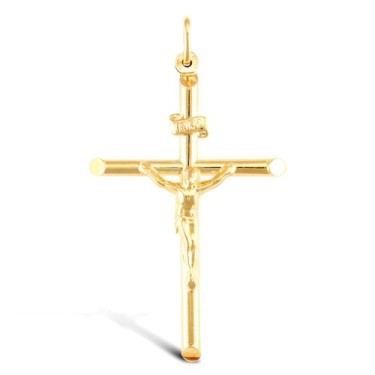 9ct Yellow Gold Plain Crucifix