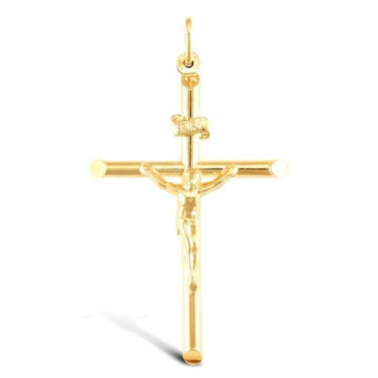 9ct Yellow Gold Plain Crucifix