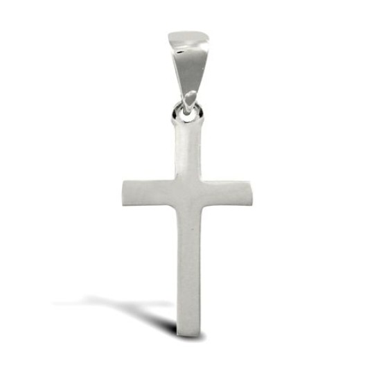 9ct White Gold Solid Cross