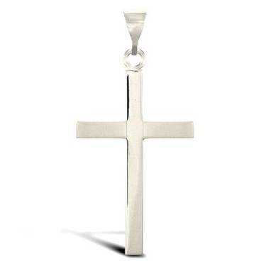 9ct White Gold Solid Cross