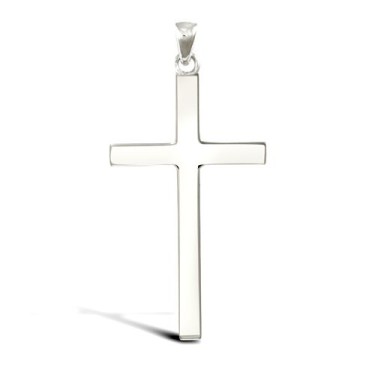 9ct White Gold Solid Cross