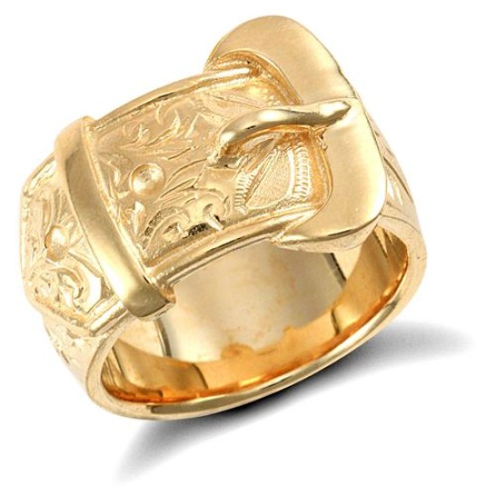 9ct Yellow Gold Buckle Ring