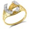 9ct Yellow Gold Cubic Zirconia Horse Shoe Ring
