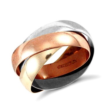 9ct 3 Colour Gold Russian Wedding Ring