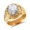 9ct Yellow Gold Cubic Zirconia Stone College Ring